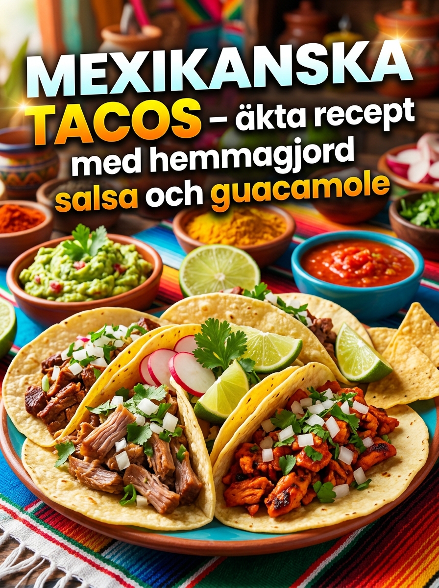 Mexikanska Tacos: äkta recept med hemmagjord salsa och guacamole